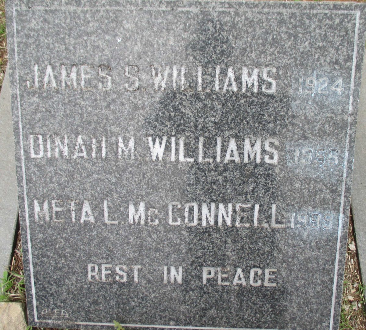 WILLIAMS James S. -1924 :: WILLIAMS Dinah M. -1956 :: McCONNELL Meta L. -1999