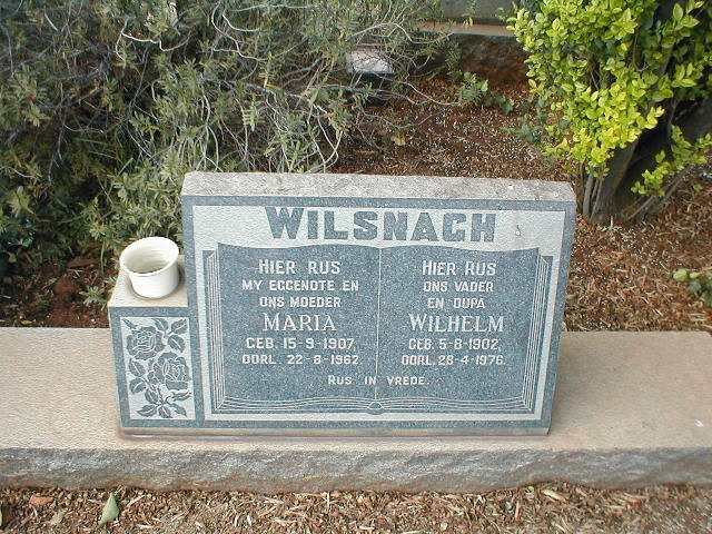 WILSNACH Wilhelm 1902-1976 &amp; Maria 1907-1962