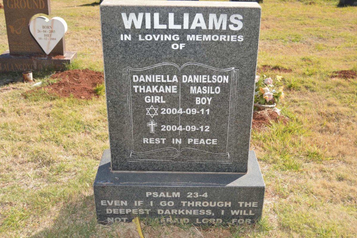 WILLIAMS Danielson Masilo 2004-2004 :: WILLIAMS Daniella Thakane 2004-2004