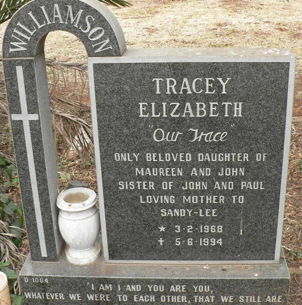 WILLIAMSON Tracey Elizabeth 1968-1994