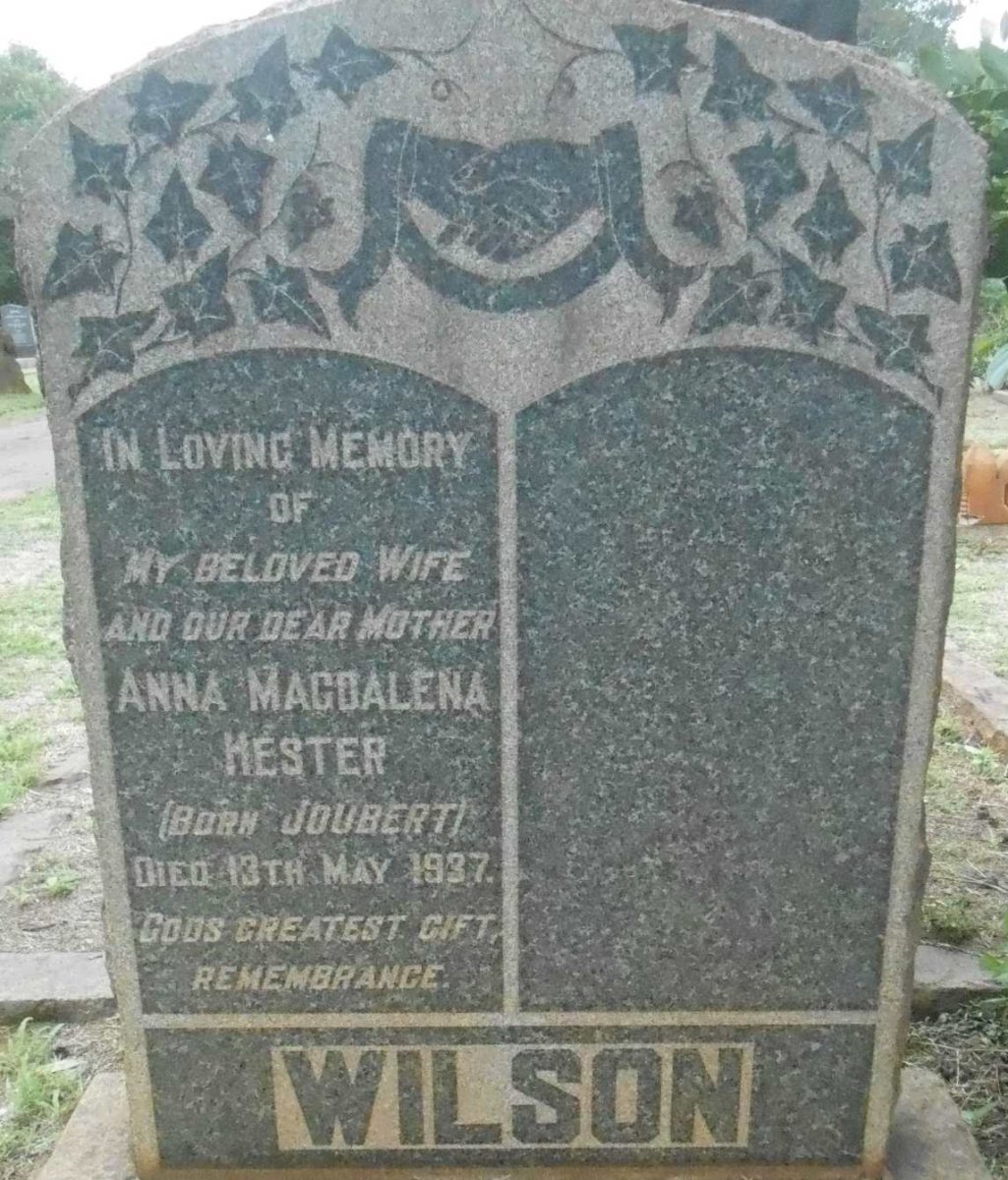 WILSON Anna Magdalena Hester JOUBERT -1937