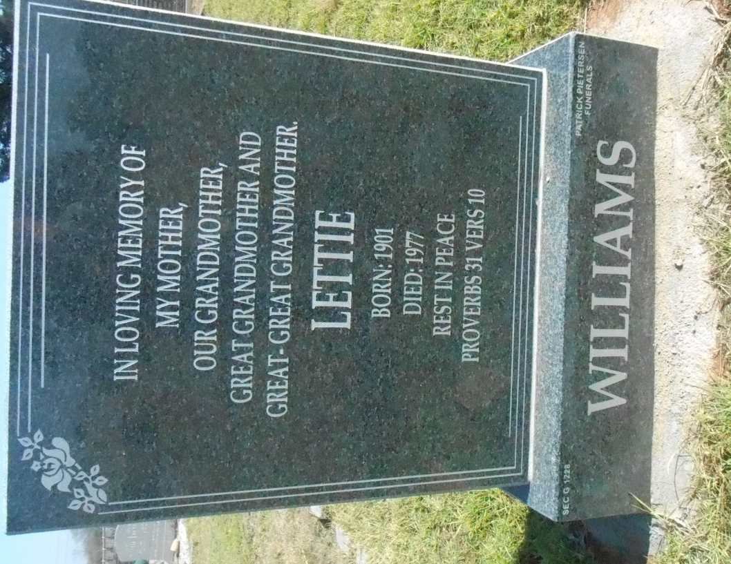 WILLIAMS Lettie 1901-1977