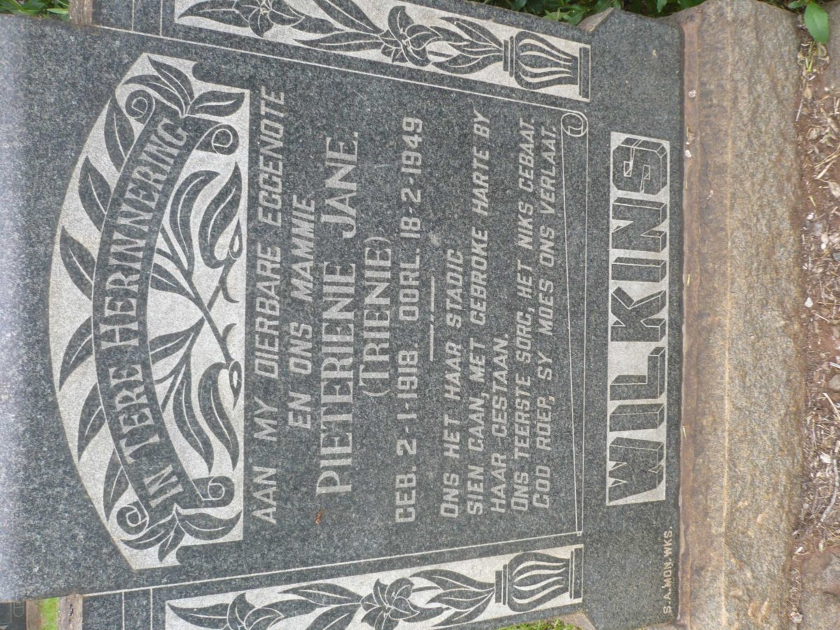 WILKINS Pieterienie Jane 1918-1949