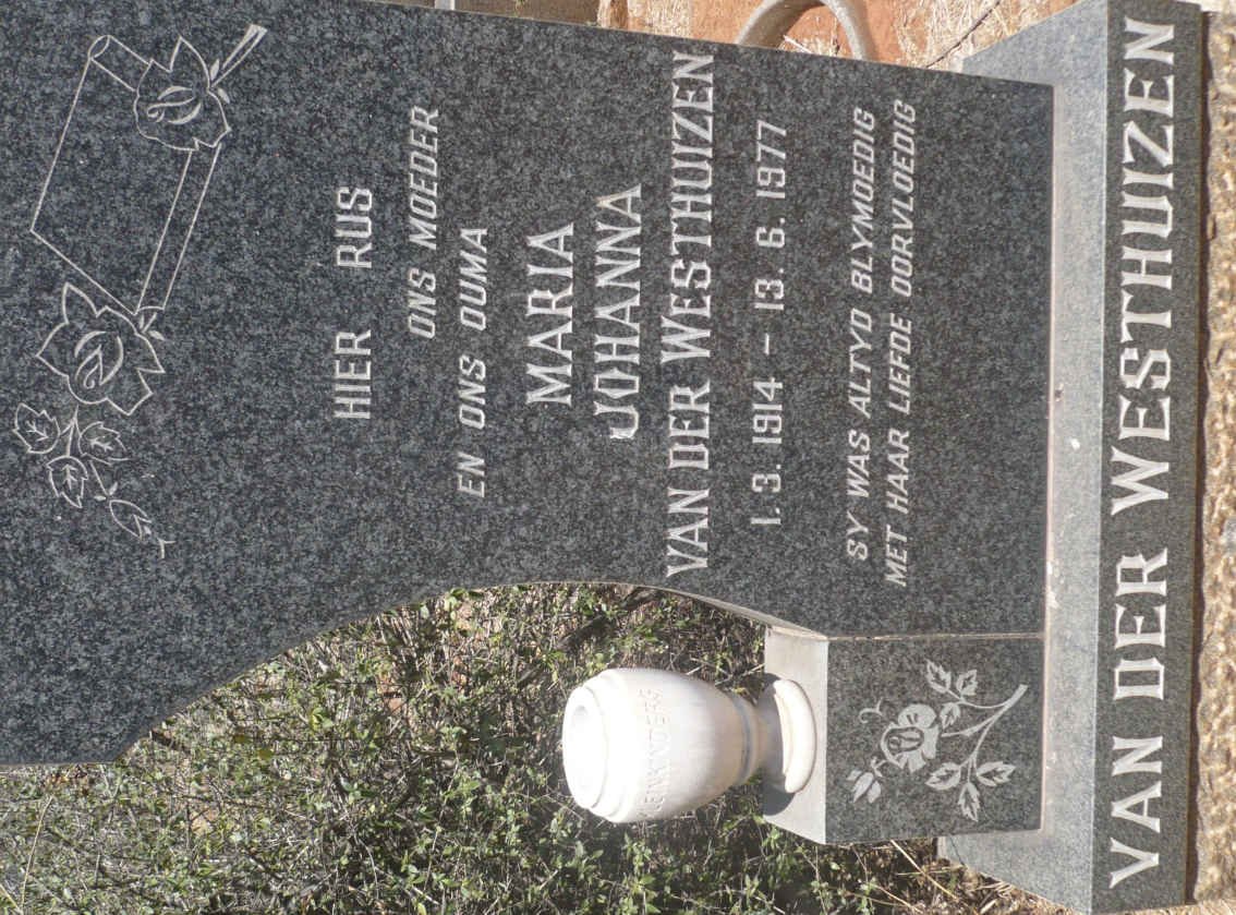 WESTHUIZEN Maria Johanna, van der 1914-1977