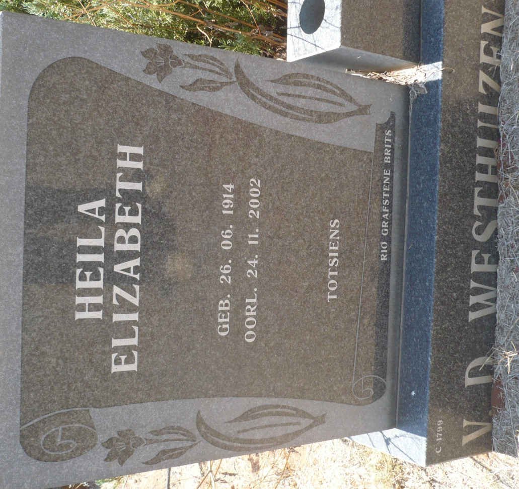 WESTHUIZEN Heila Elizabeth v.d. 1914-2002