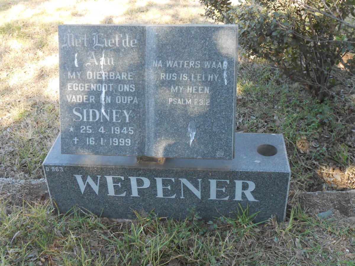 WEPENER Sidney 1945-1999