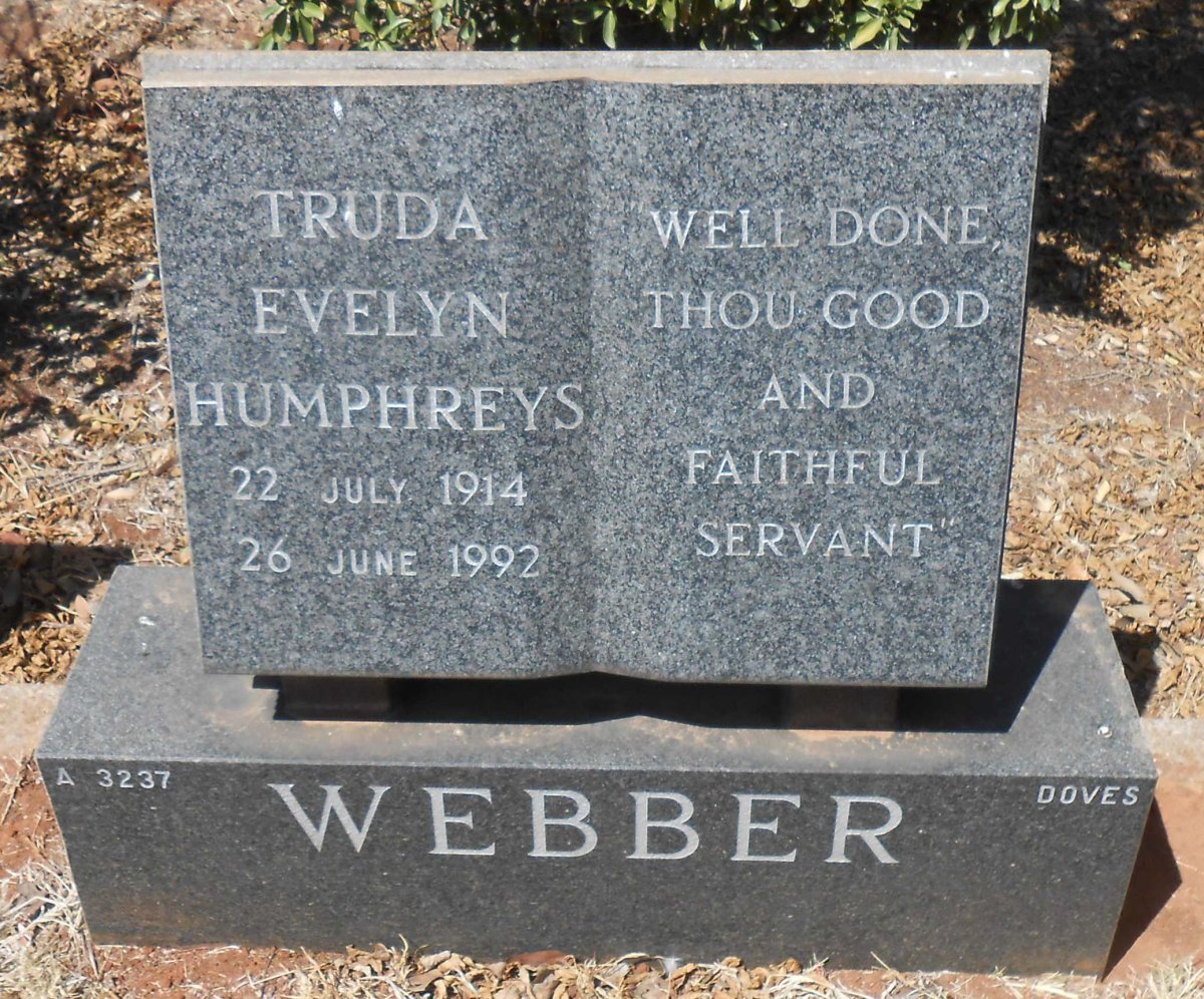 WEBBER Truda Evelyn Humphreys 1914-1992