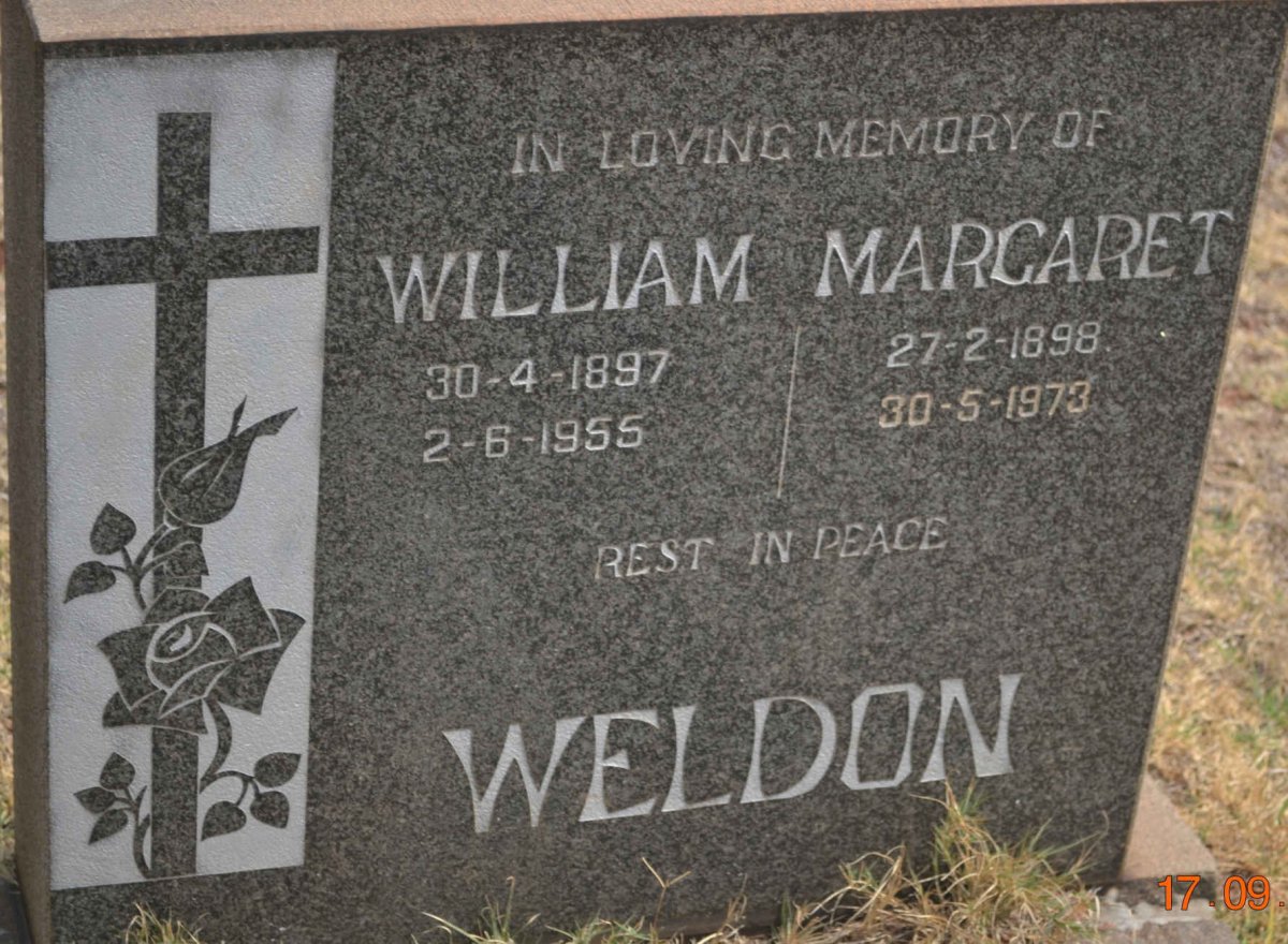 WELDON William 1897-1955 &amp; Margaret 1898-1973