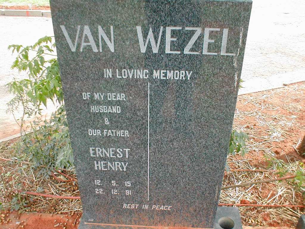WEZEL Ernest Henry, van 1915-1991