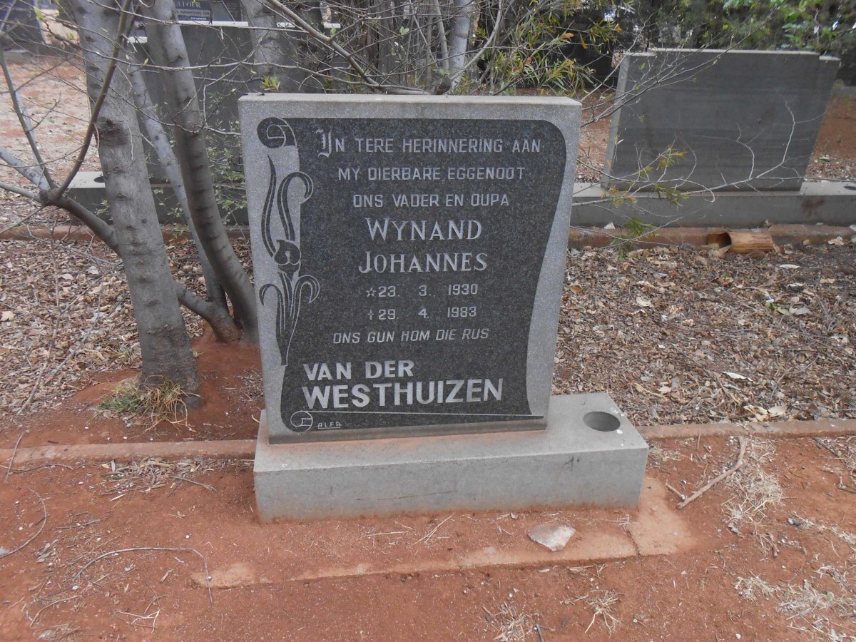 WESTHUIZEN Wynand Johannes, van der 1930-1983