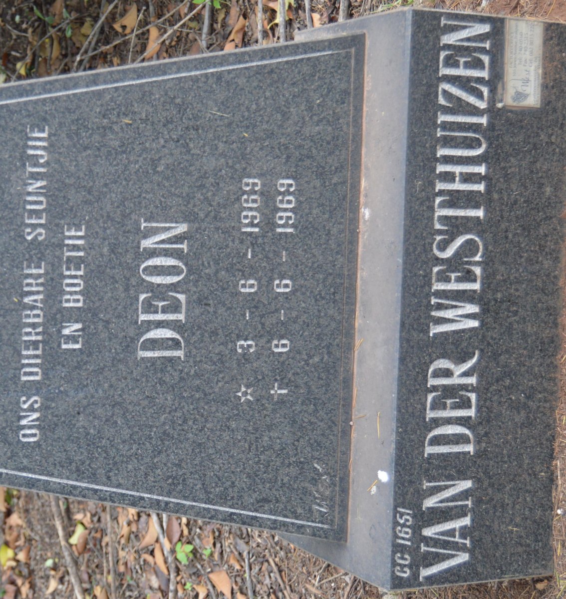 WESTHUIZEN Deon, van der 1969-1969