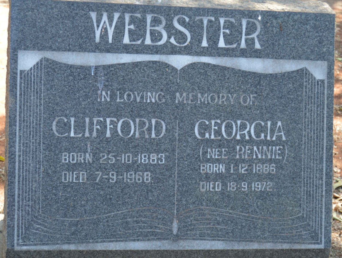 WEBSTER Clifford 1883-1968 &amp; Georgia RENNIE 1886-1972