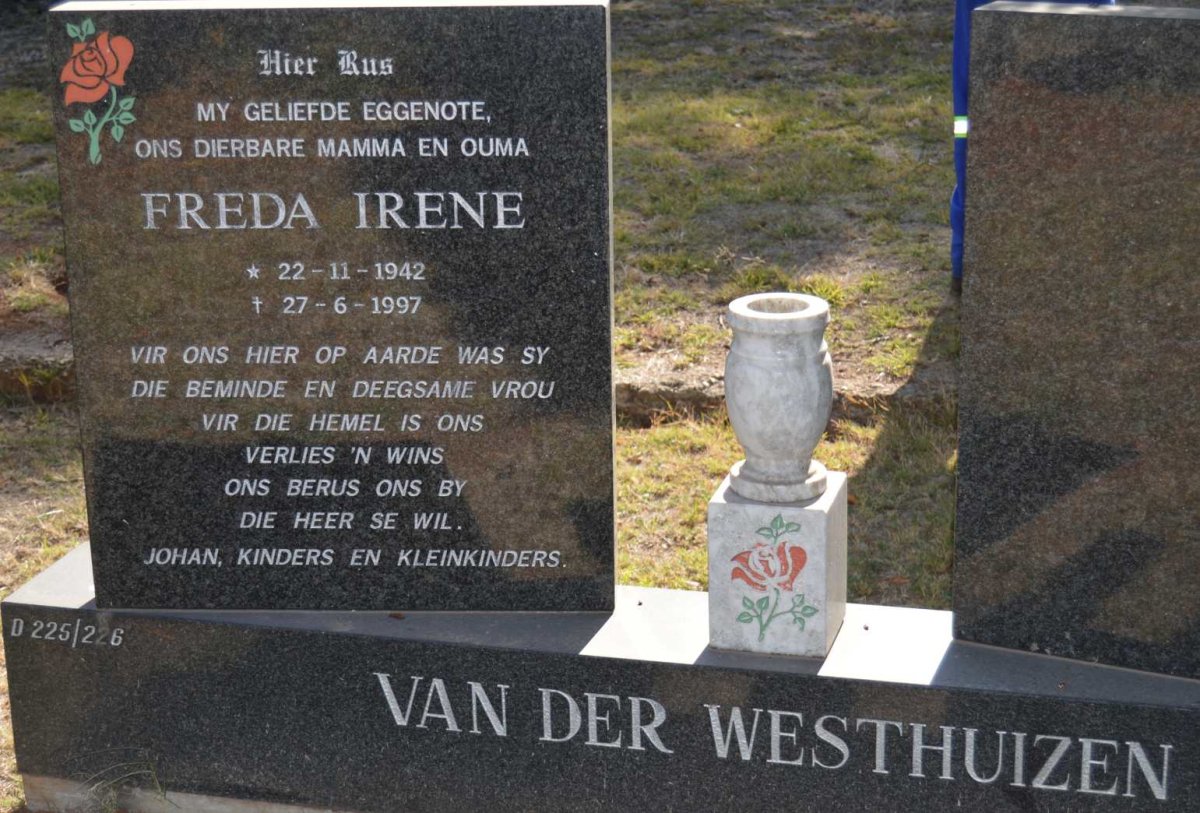 WESTHUIZEN Freda Irene, van der 1942-1997