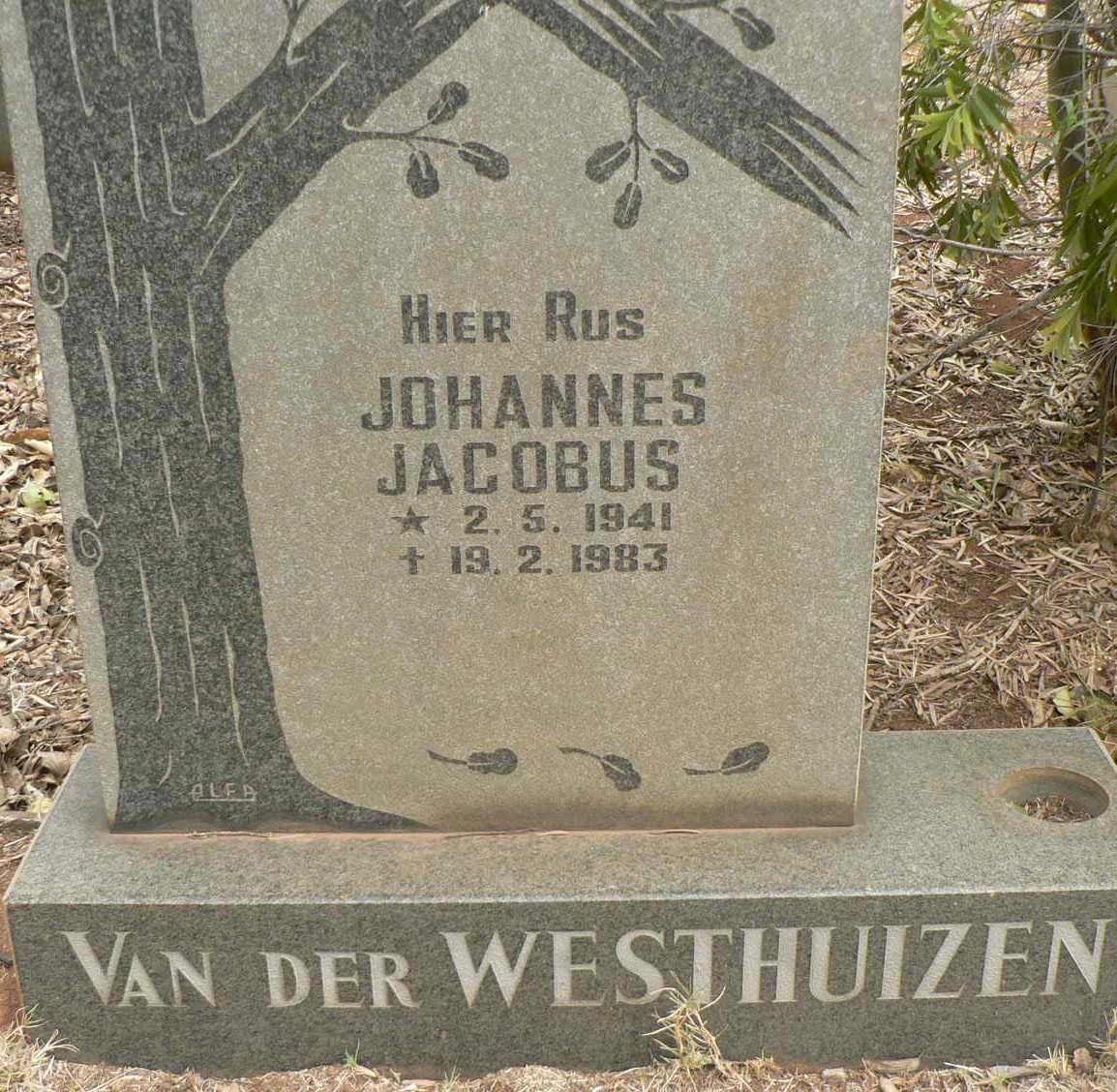 WESTHUIZEN Johannes Jacobus, van der 1941-1983