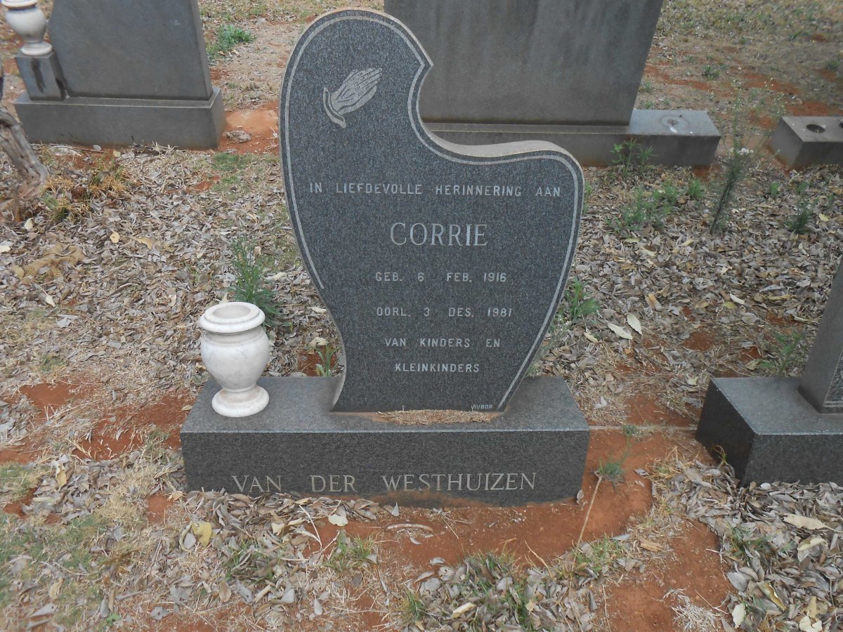 WESTHUIZEN Corrie, van der 1916-1981