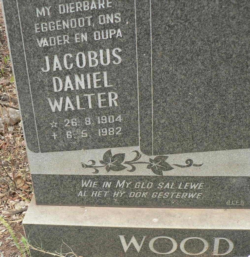 WOOD Jacobus Daniel Walter 1904-1982