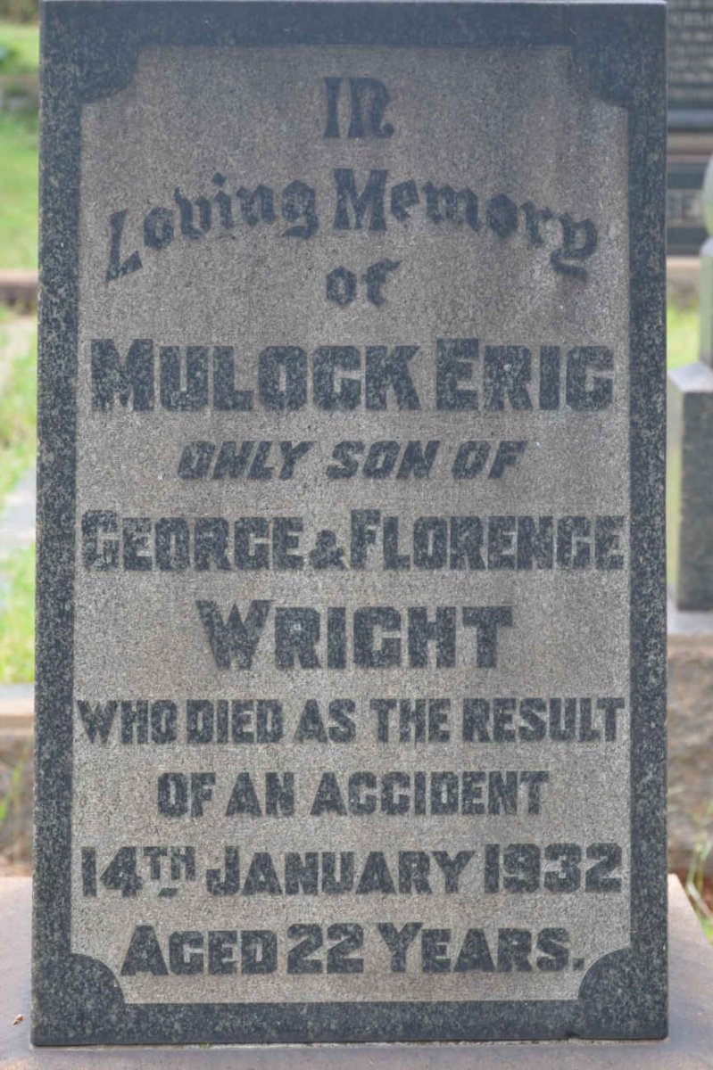 WRIGHT Mulock Eric -1932