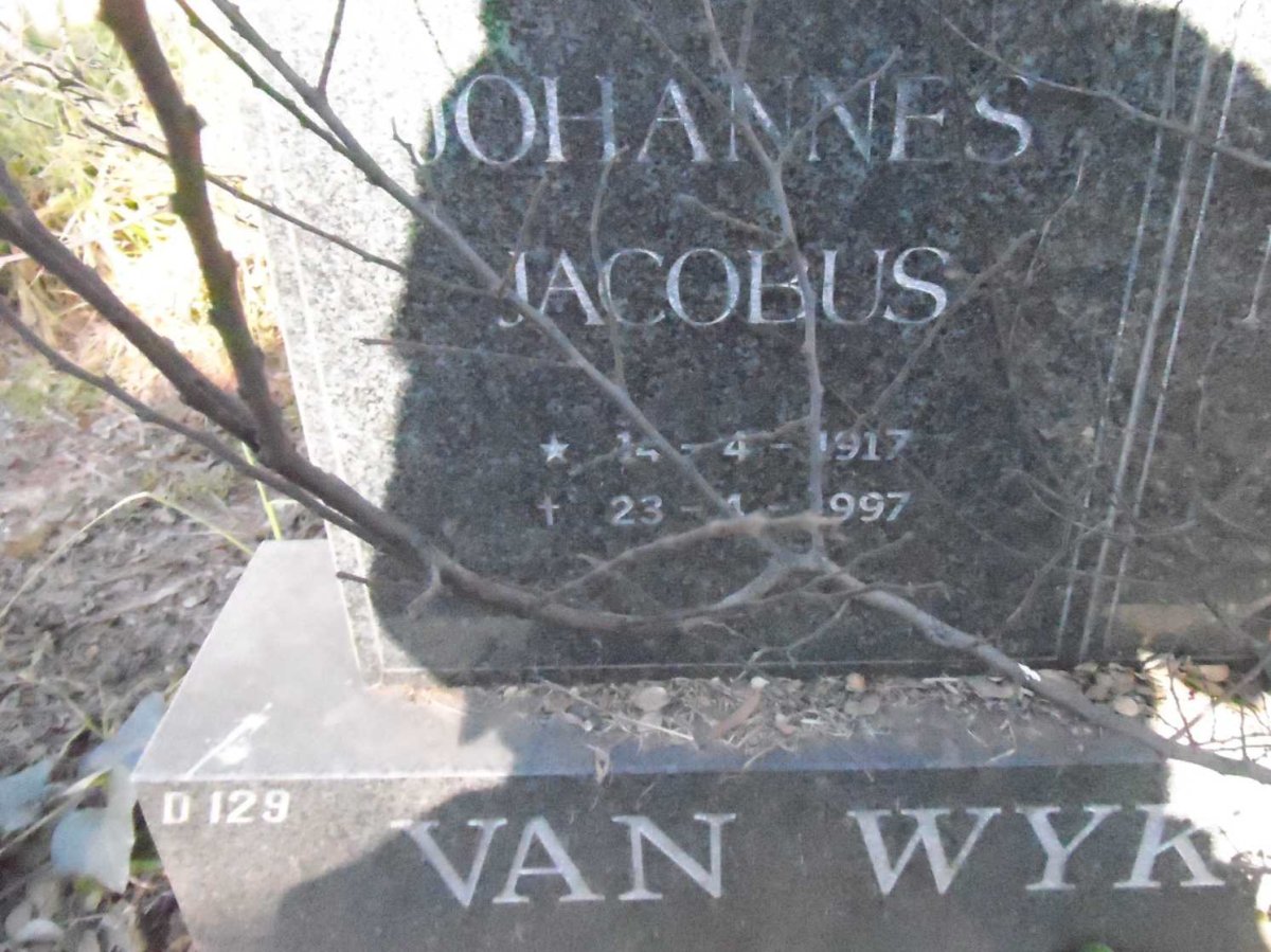 WYK Johannes Jacobus, van 1917-1997