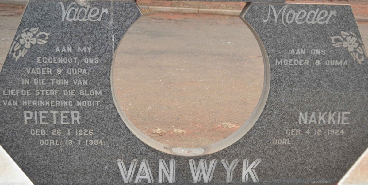 WYK Pieter, van 1926-1984 &amp; Nakkie 1924-