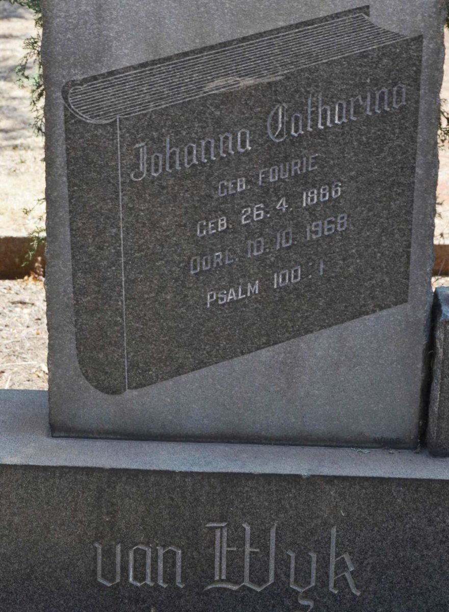 WYK Johanna Catharina, van nee FOURIE 1886-1968