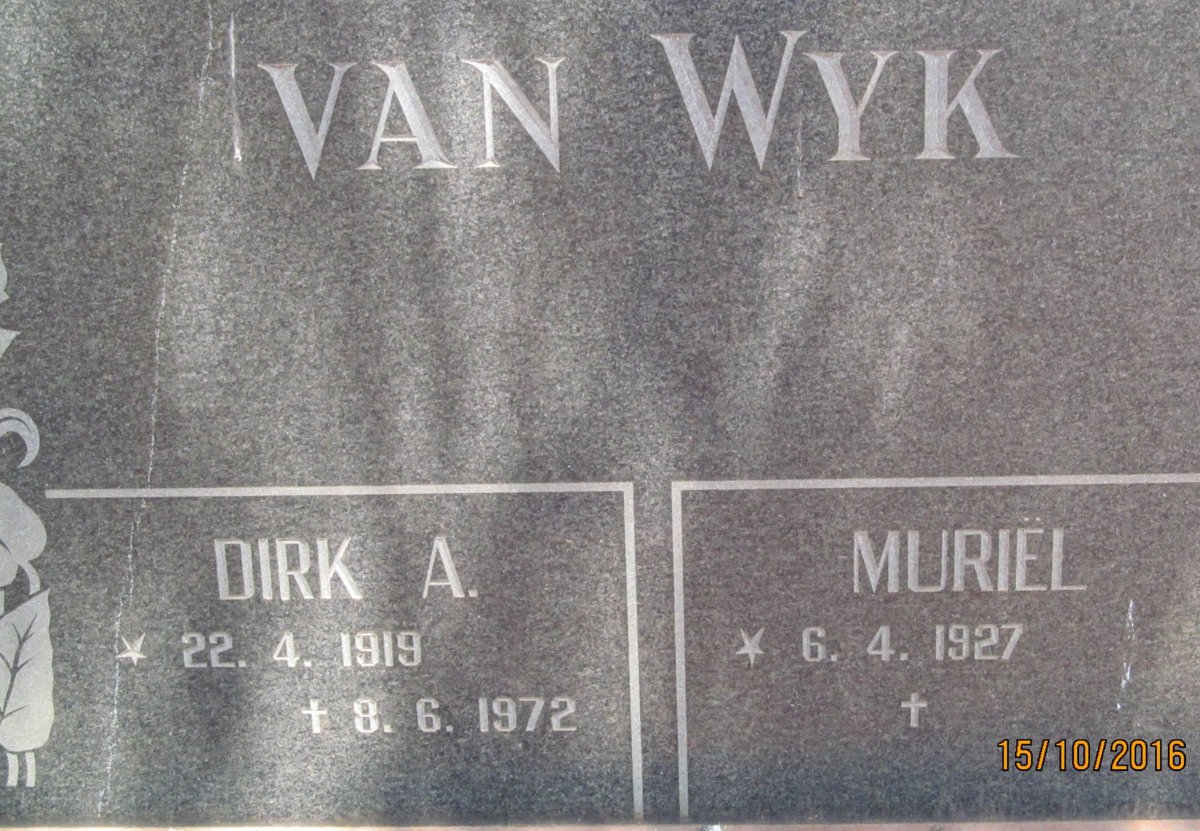 WYK Dirk A., van 1919-1972 &amp; Muriël 1927-