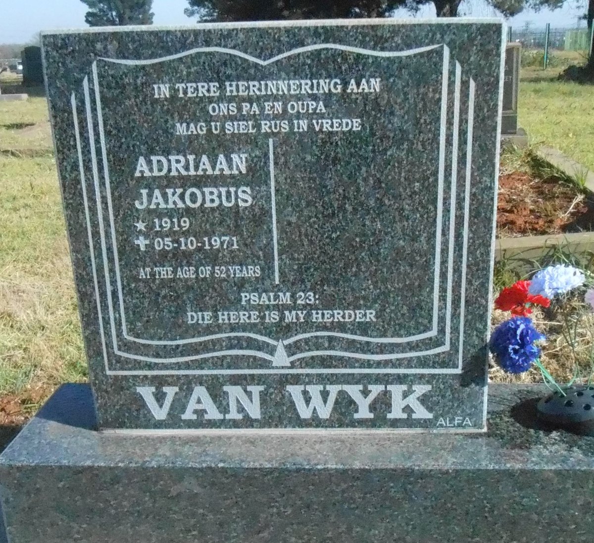 WYK Adriaan Jakobus, van 1919-1971