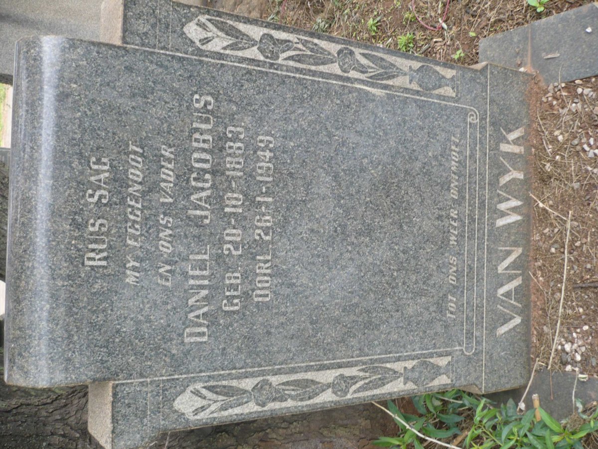 WYK Daniel Jacobus, van 1883-1949