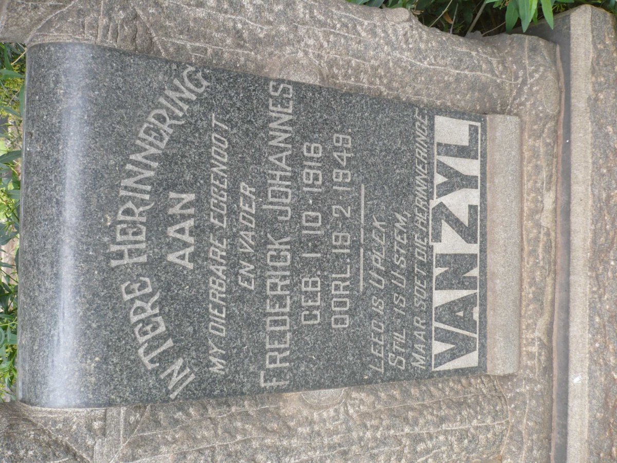 ZYL Frederick Johannes, van 1916-1949