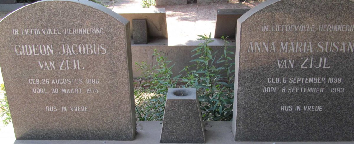 ZIJL Gideon Jacobus, van 1886-1974 &amp; Anna Maria Susanna 1899-1983