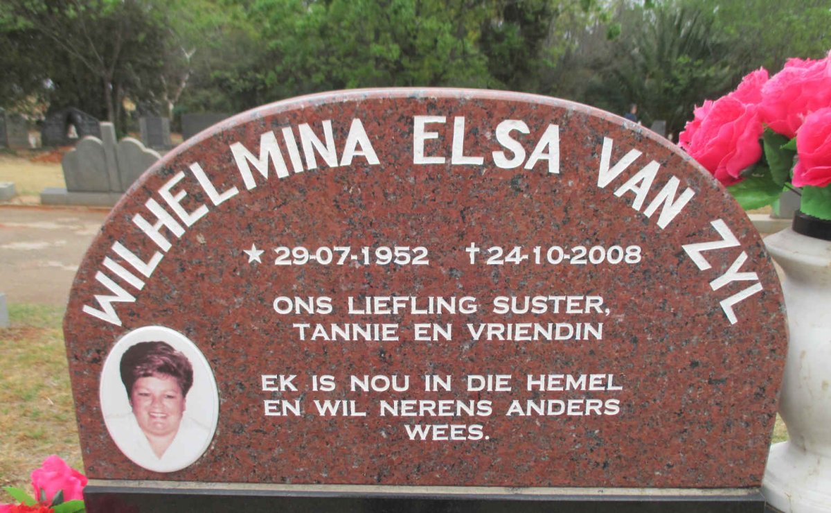 ZYL Wilhelmina Elsa, van 1952-2008