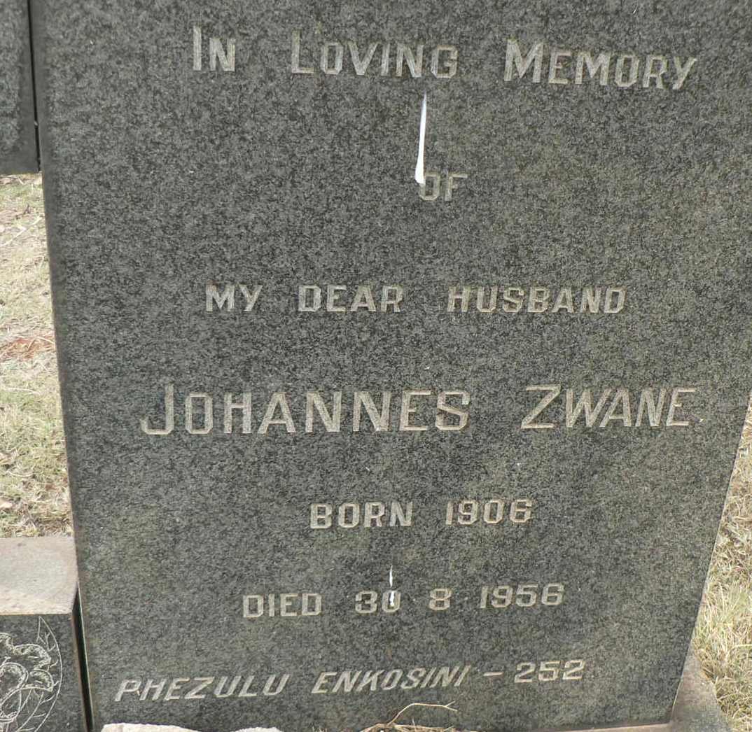 ZWANE Johannes 1906-1956