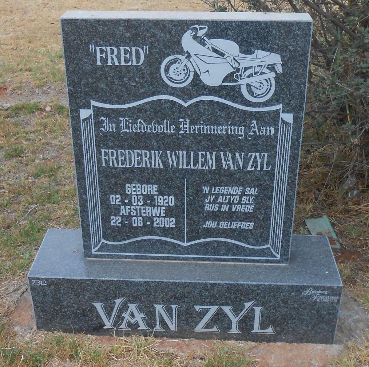 ZYL Frederik Willem, van 1920-2002