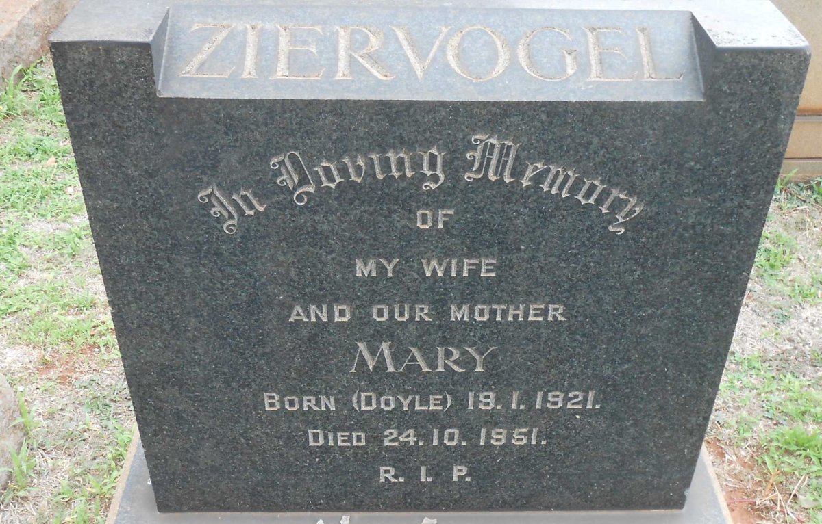 ZIERVOGEL Mary nee DOYLE 1921-1951