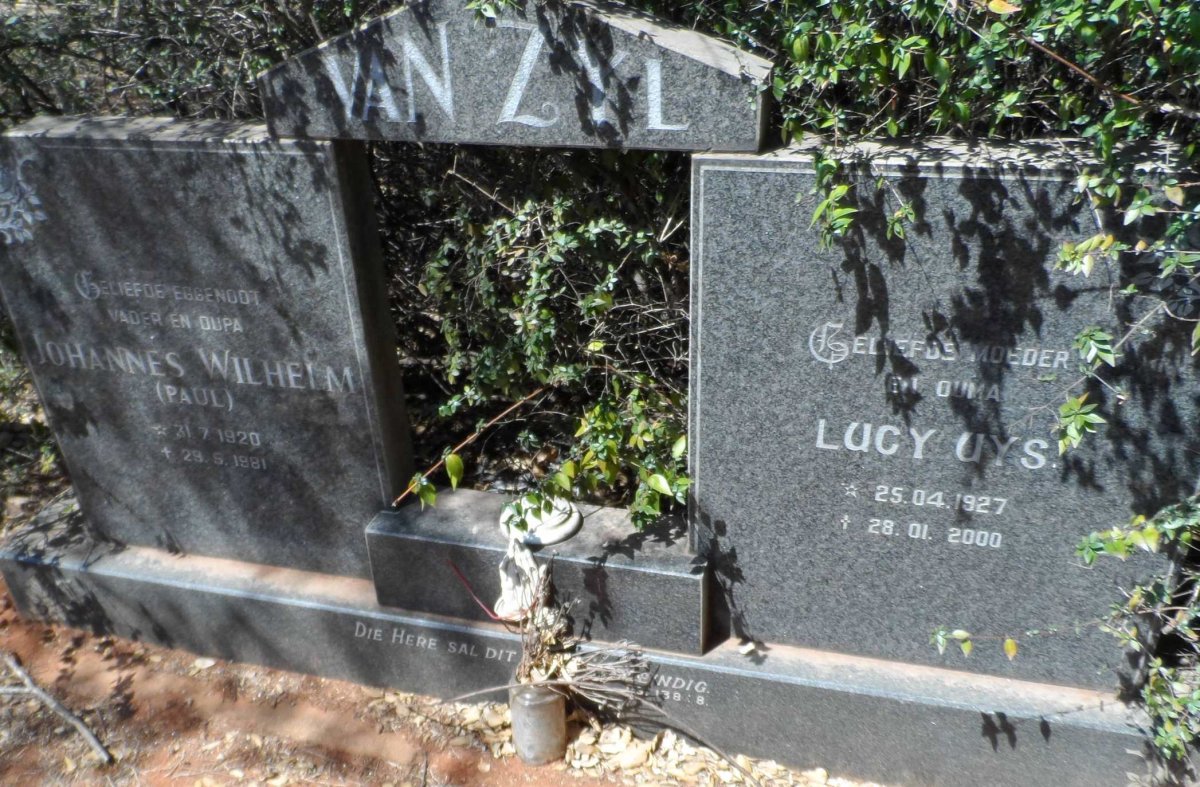 ZYL Johannes Wilhelm, van 1920-1981 &amp; Luci UYS 1927-2000