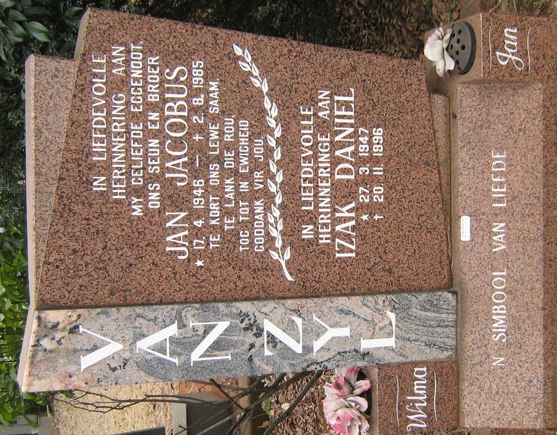 ZYL Jan Jacobus, van 1946-1985 :: VAN ZYL Isak Daniel 1947-1996