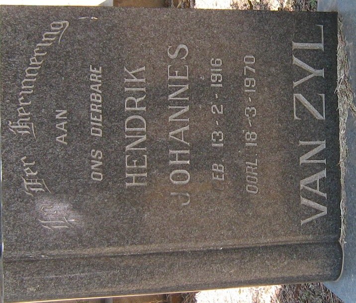 ZYL Hendrik Johannes, van 1916-1970