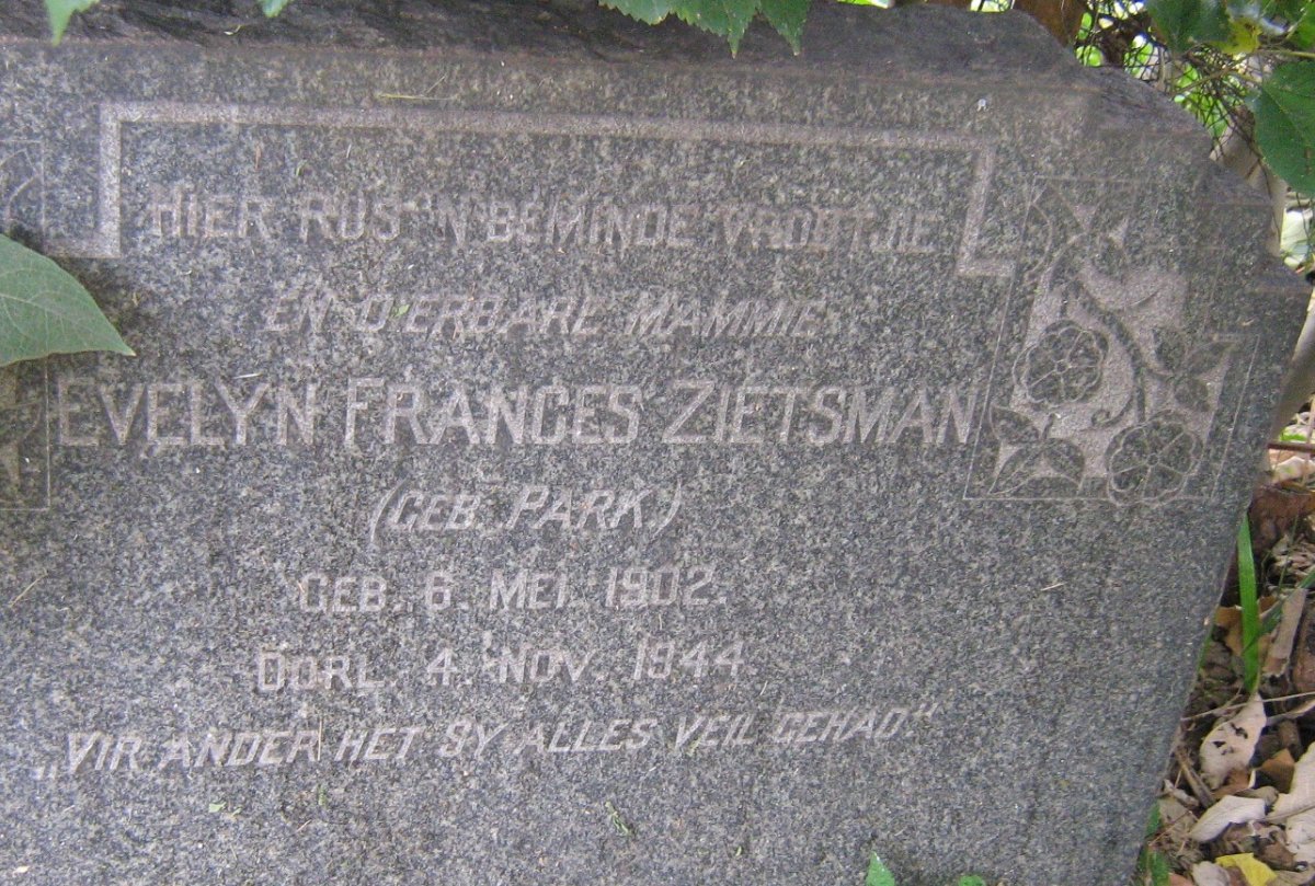 ZIETSMAN Evelyn Frances nee PARK 1902-1944