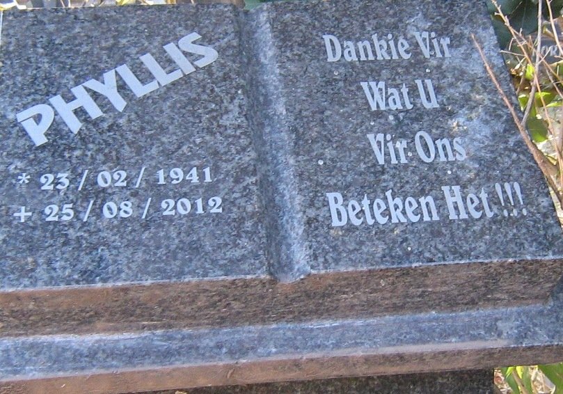 ? Phyllis 1941-2012