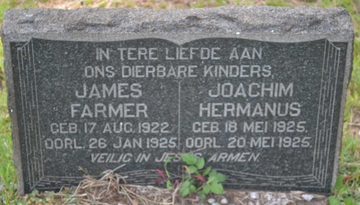 ? James Farmer 1922-1925 :: ? Joachim Hermanus 1925-1925