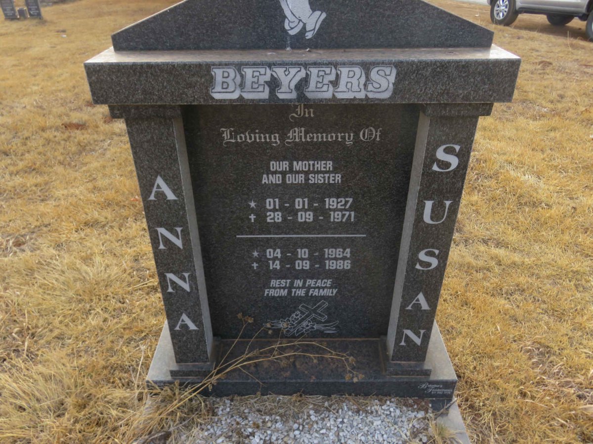 BEYERS Anna 1927-1971 :: BEYERS Susan 1964-1986