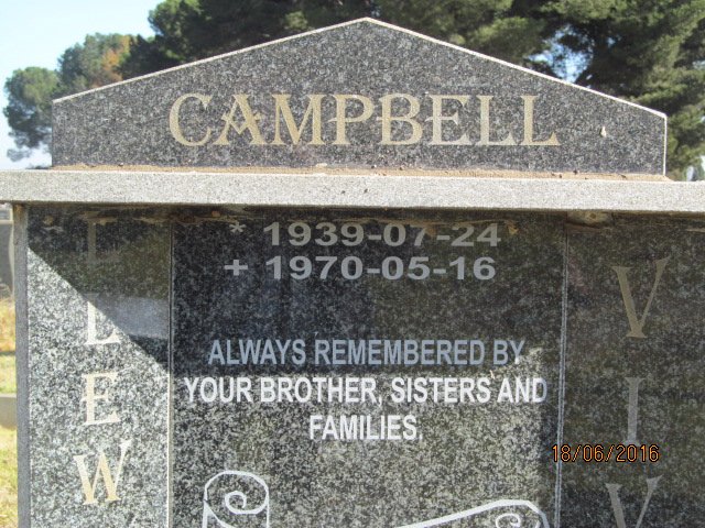 CAMPBELL Llewellyn Vivian 1939-1970