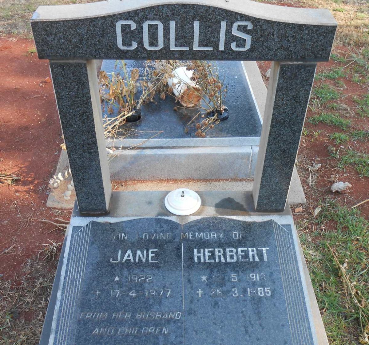 COLLIS Herbert 1918-1985 &amp; Jane 1922-1977