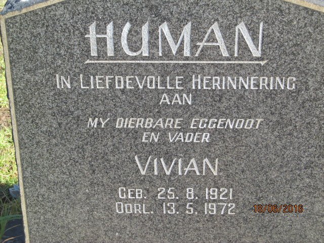 HUMAN Vivian 1921-1972 &amp; Rachel 1925-1997
