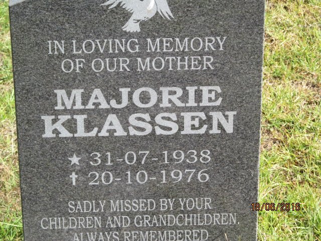 KLASSEN Majorie 1938-1976