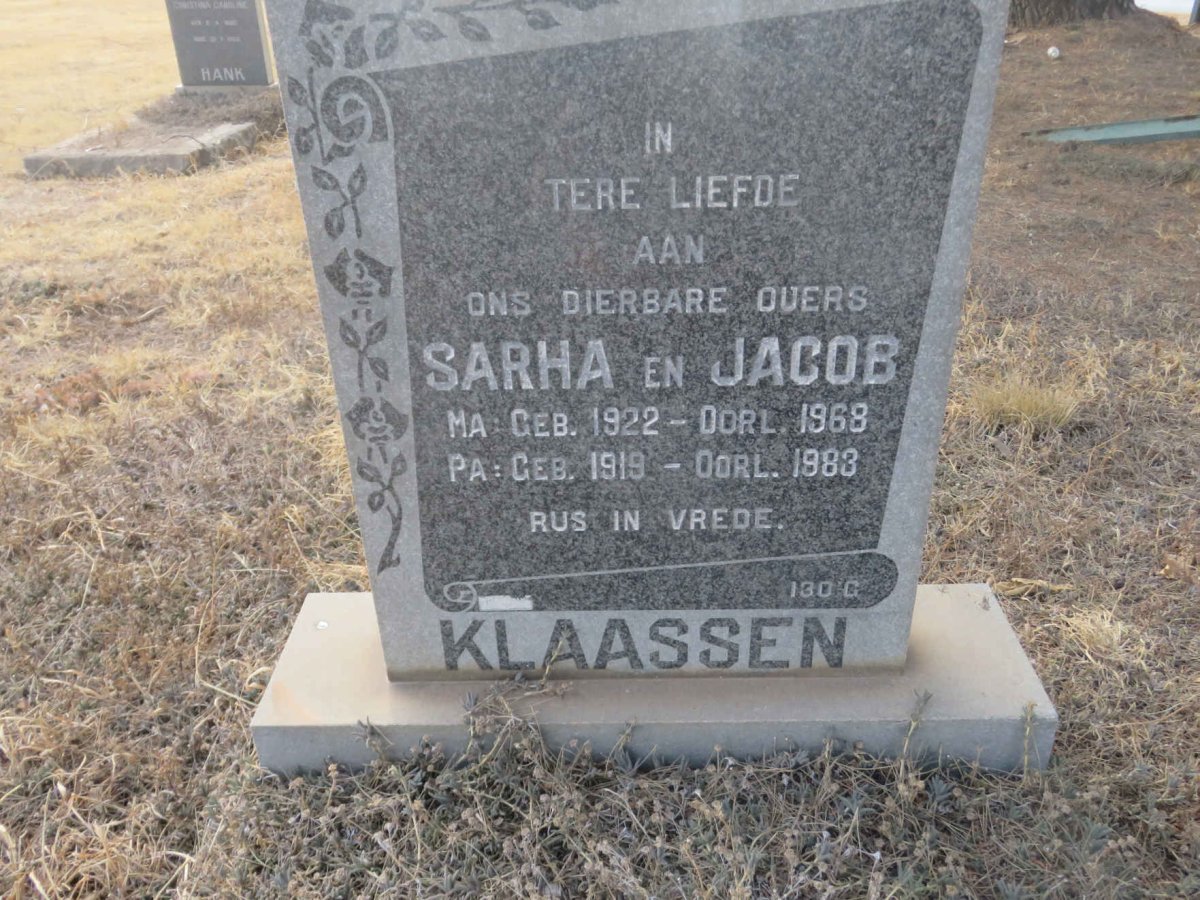 KLAASSEN Jacob 1919-1983 &amp; Sarha 1922-1968