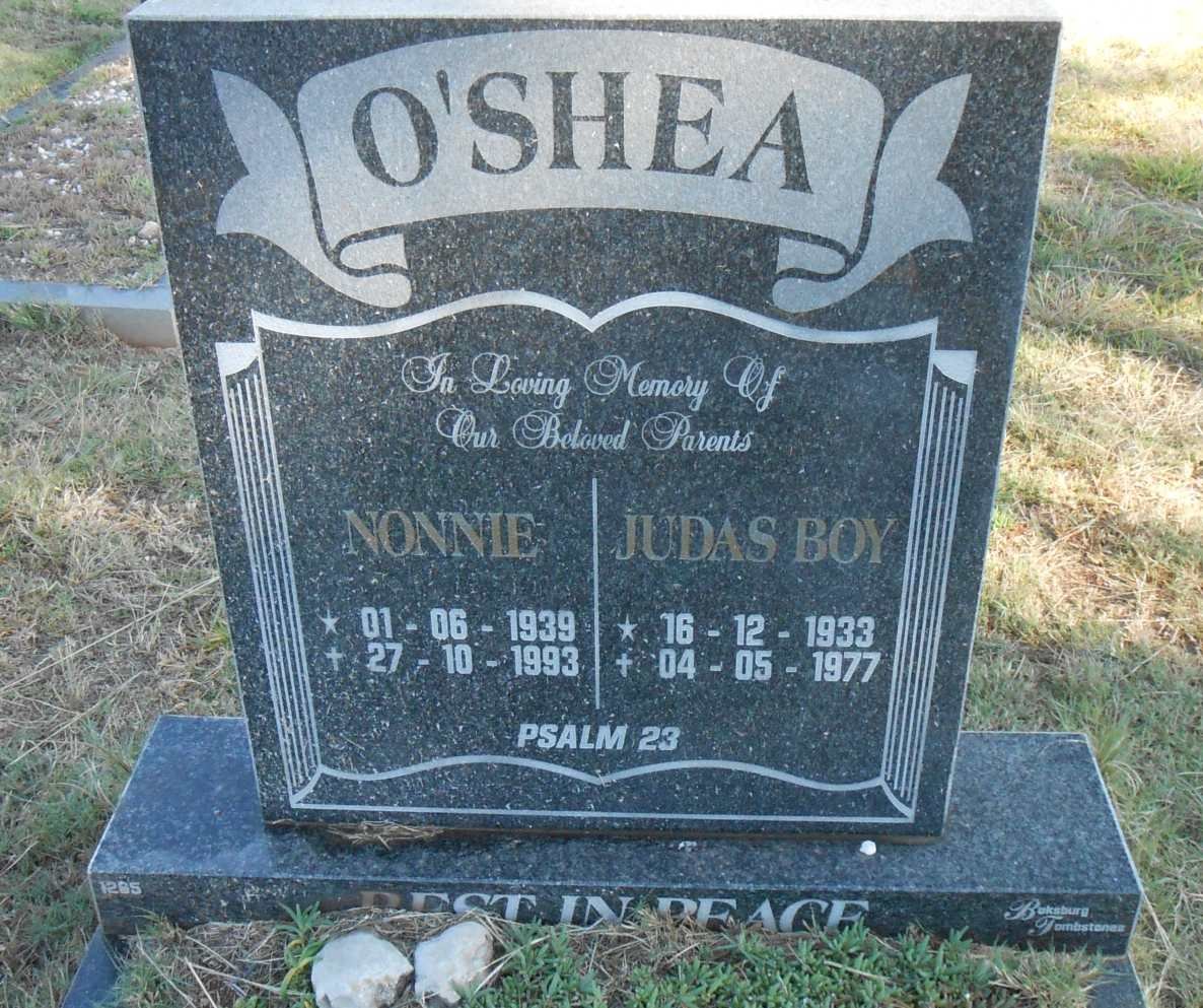 O'SHEA Judas Boy 1933-1977 &amp; Nonnie 1939-1993
