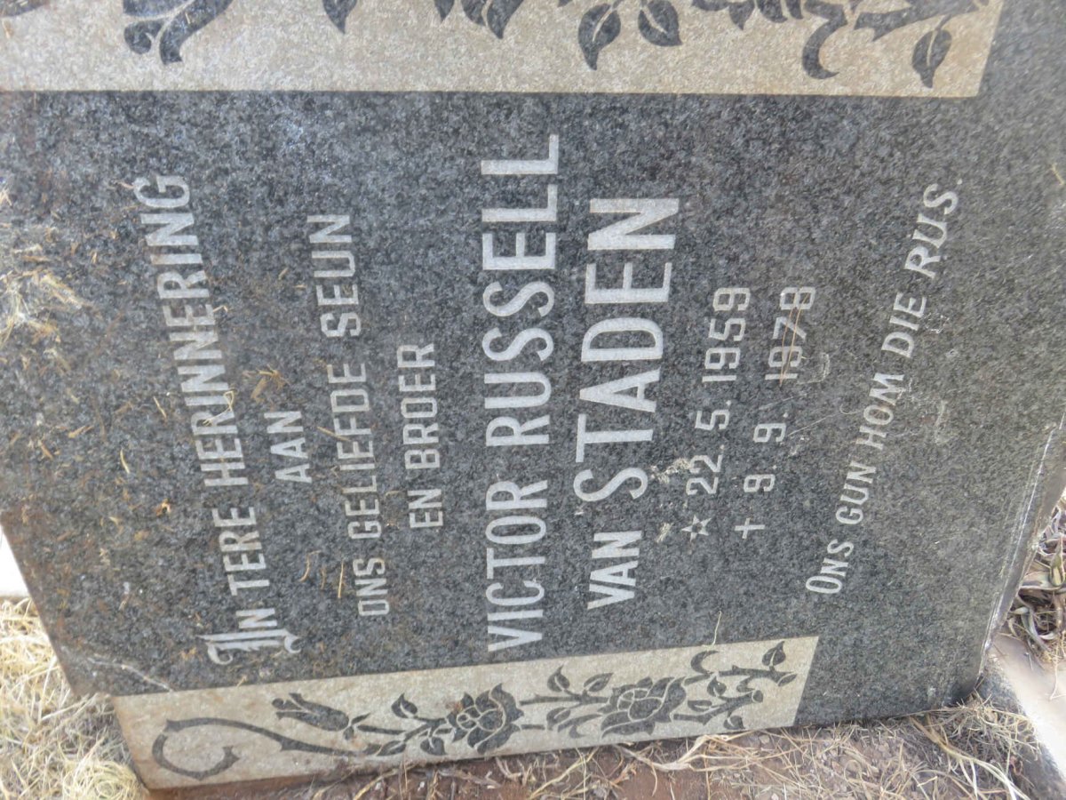 STADEN Victor Russell, van 1959-1978