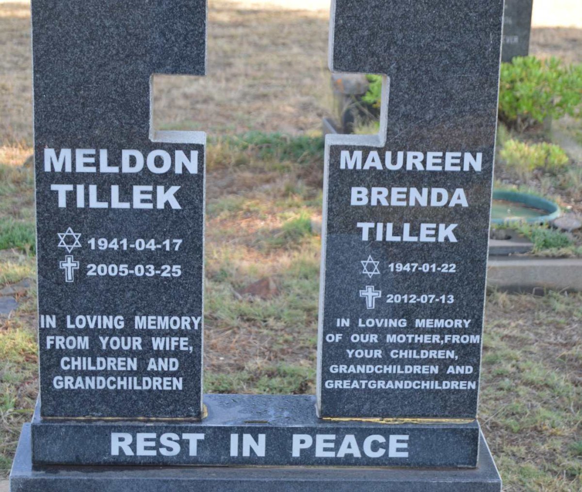 TILLEK Meldon 1941-2005 &amp; Maureen Brenda 1947-2012