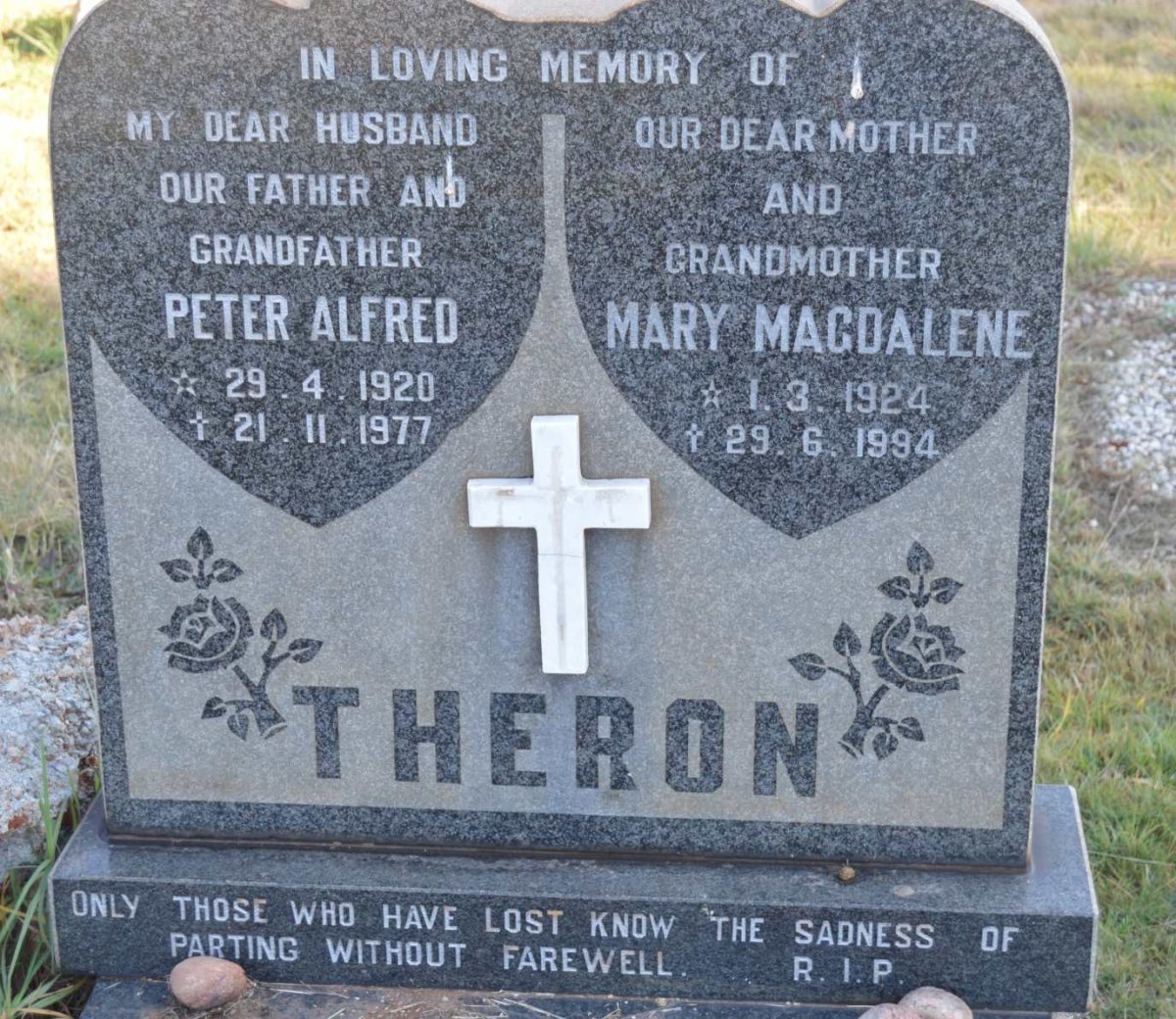 THERON Peter Alfred 1920-1977 &amp; Mary Magdalene 1924-1994