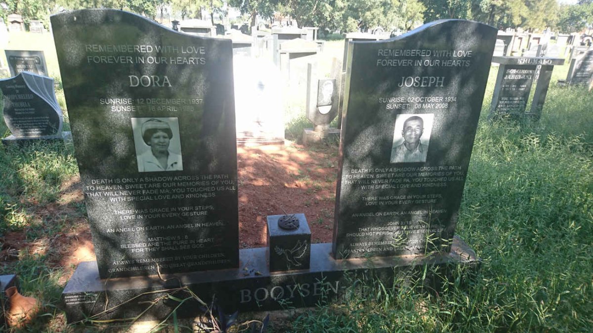 BOOYSEN Joseph 1934-2008 &amp; Dora 1937-1998